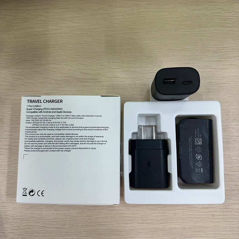Samsung 25W USB-C Fast Charger Adapter - EU & US Plug Options Tidesmit