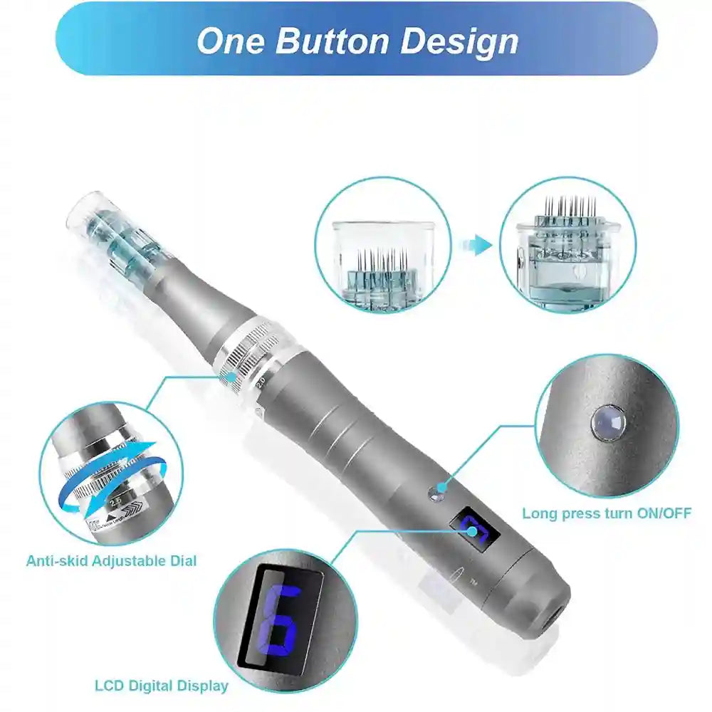 Microneedling Pen Kit for Lip Care with 22 Replaceable Cartridges Lip Care Tidesmit