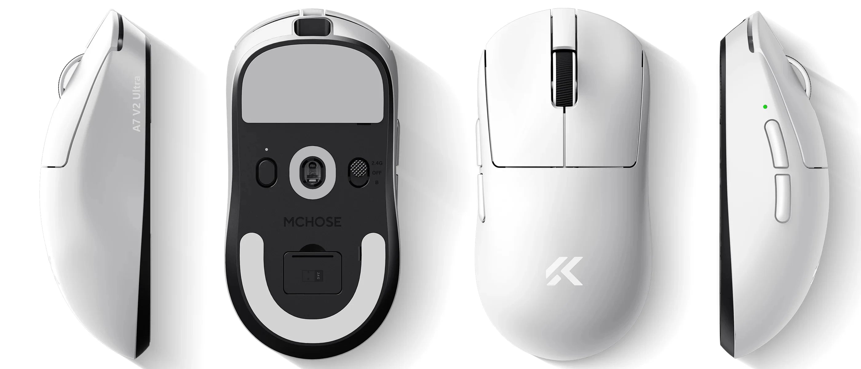 MCHOSE A7 V2 Ultra Plus Lightweight Wireless Gaming Mouse Dual 8,000Hz Polling Rate PAW3950 TI Gaming Esports Office Mouse