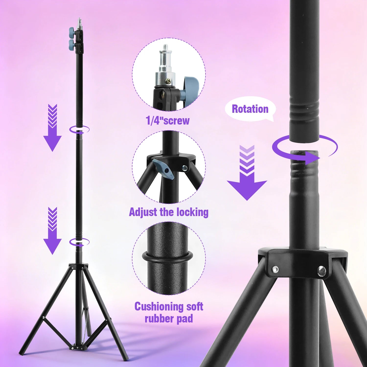 10 Inch RGB Ring Light with 70 Inch Tripod Stand - Tidesmit SM-LJ180 Tidesmit