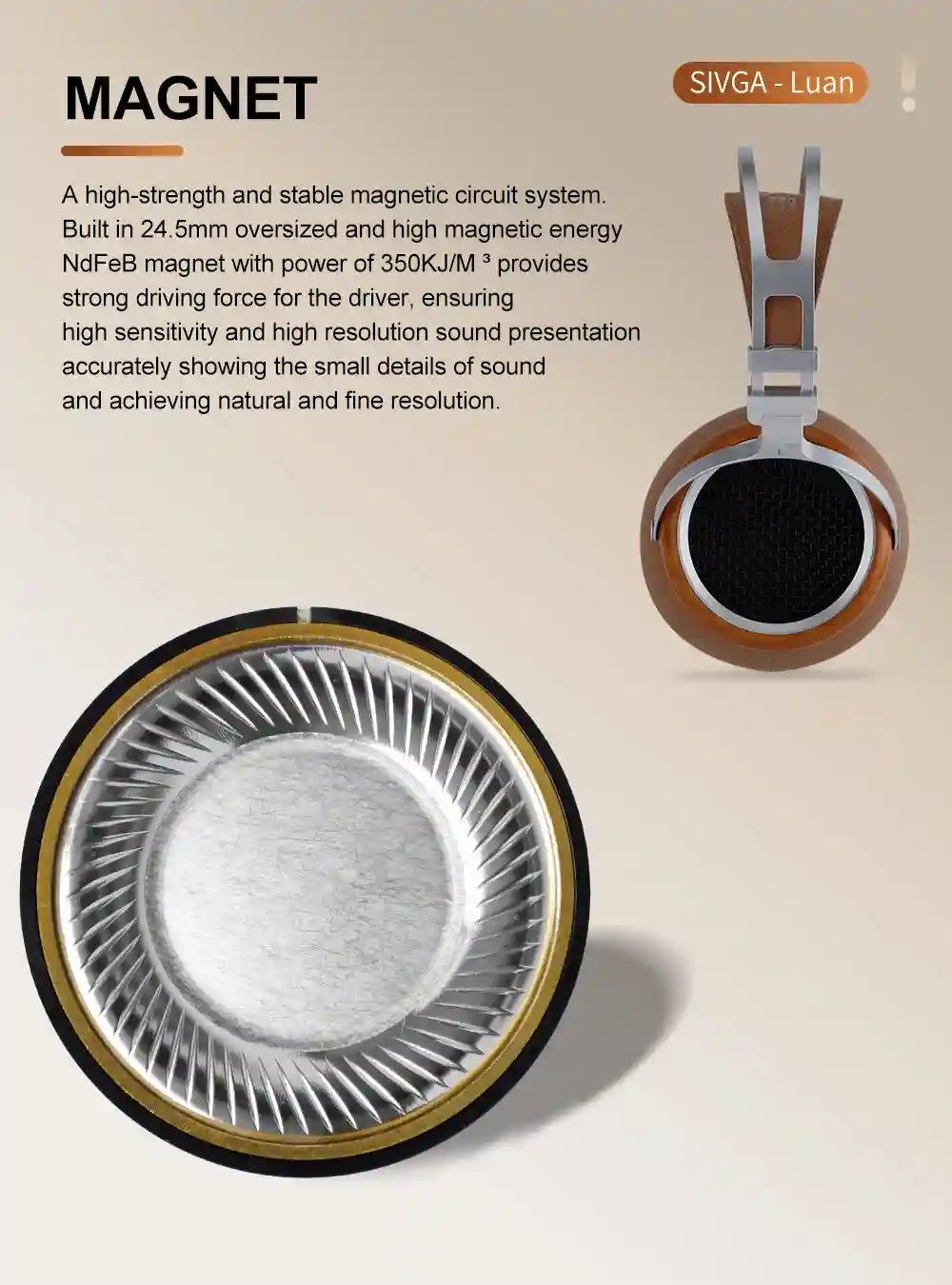 Sivga Luan Open-back Headphones | 50mm Driver Hi-Fi Wood Audio Tidesmit