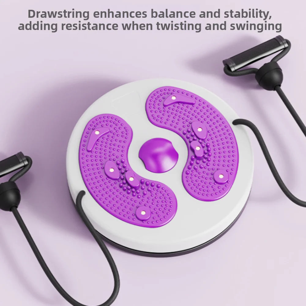 Waist Twisting Disc with Pull Ropes - Non-Slip Portable Fitness Tool Body Shaping Massage Equipment Tidesmit