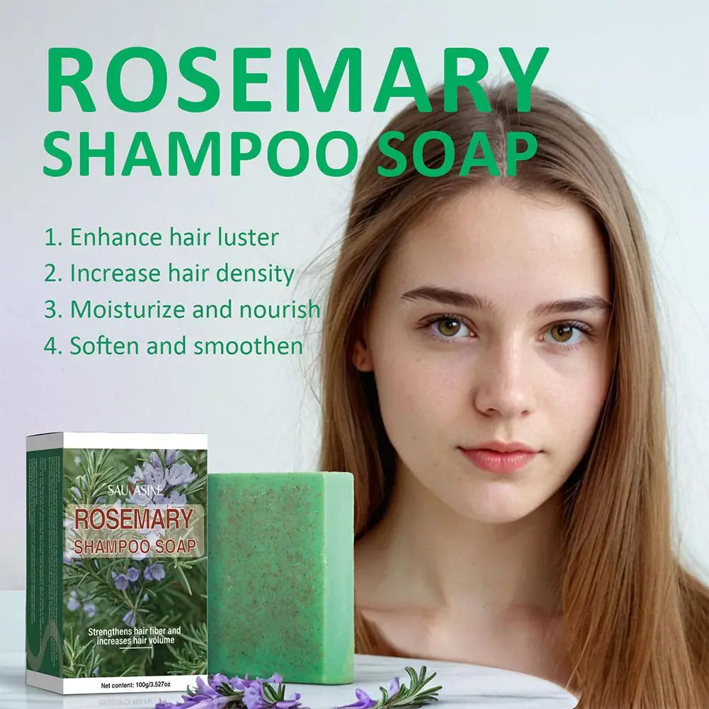 1/3/5PCS Rosemary Essential Oil Shampoo Soap 100g Deep Clean Refreshing Hair Care Bar Increases Hair Volume Moisturizing Soap