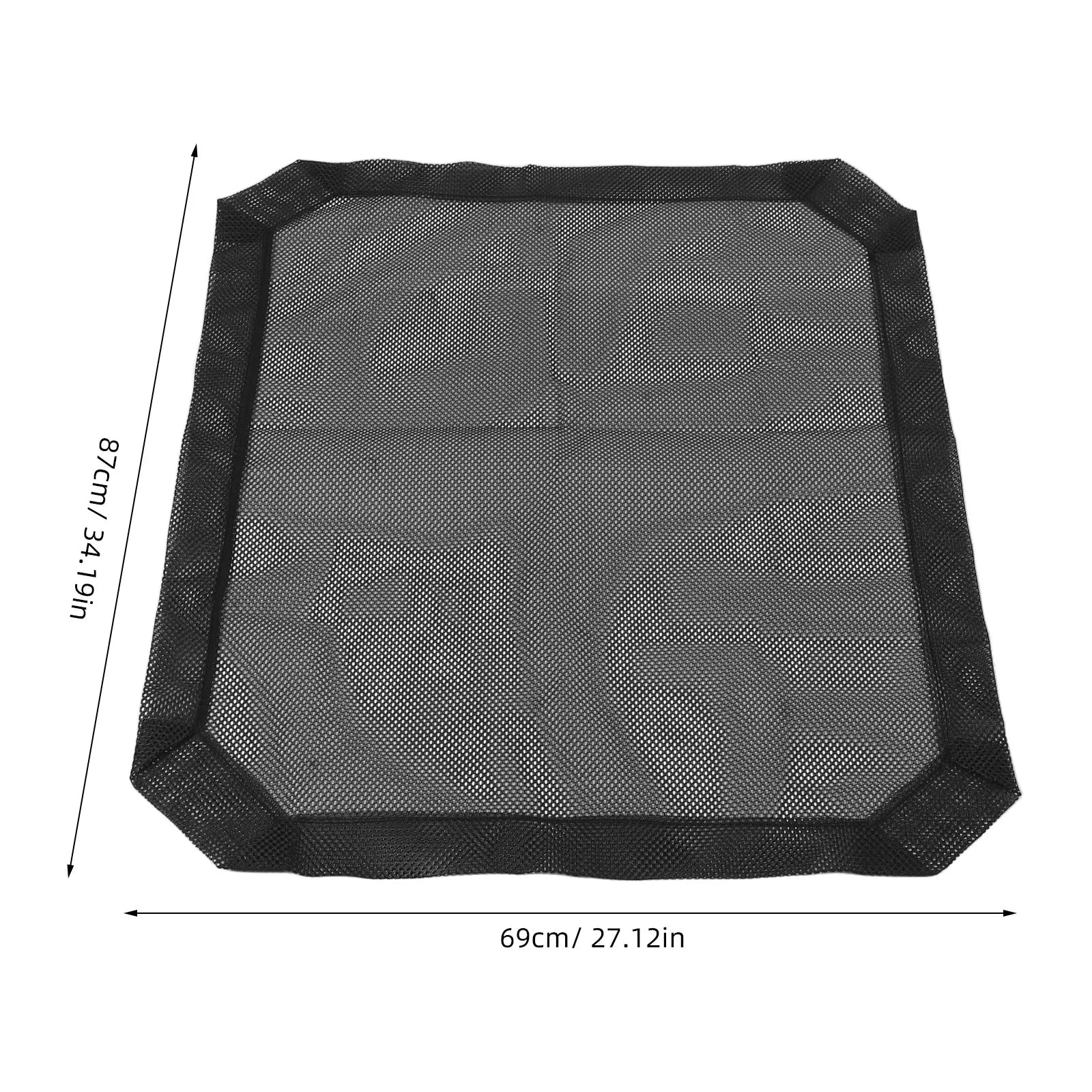 Breathable black mesh replacement cover for elevated pet beds. Washable, durable hammock fabric for dogs and cats.