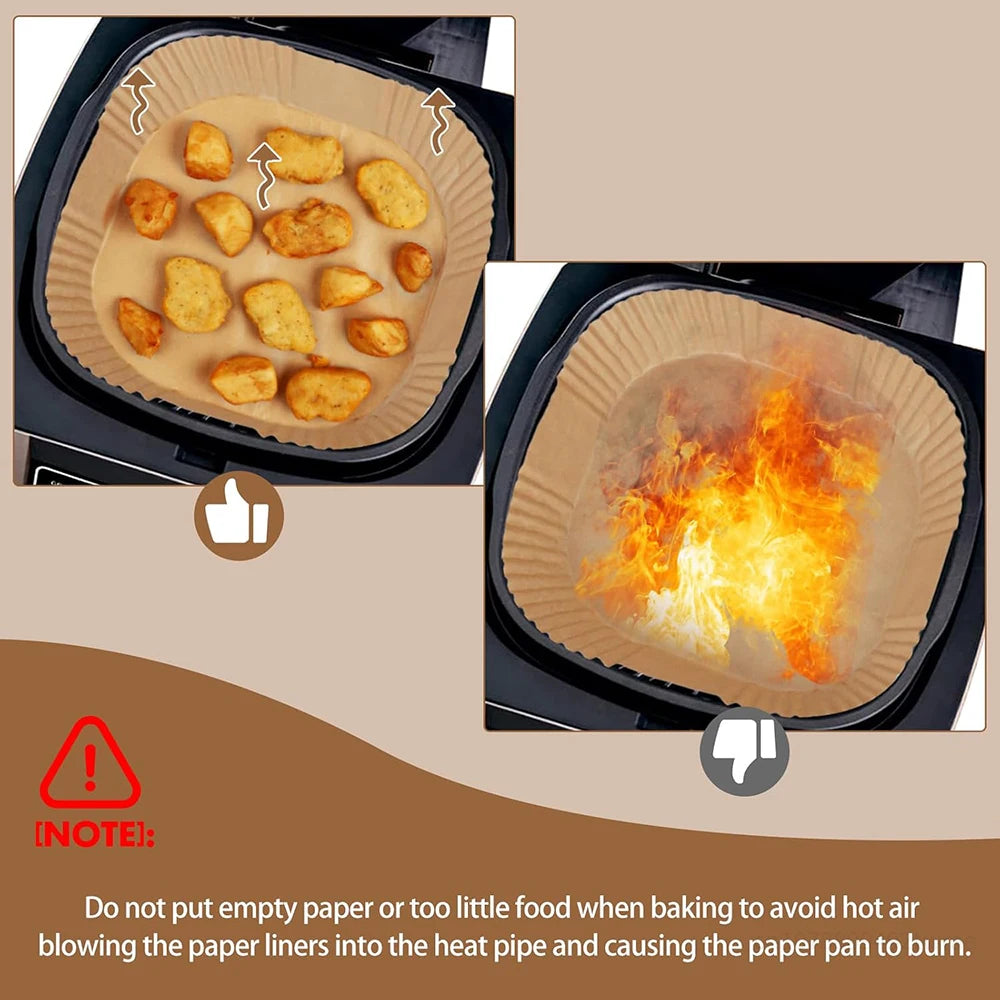 Large Size 8inch Disposable Liner for 5-8QT Air Fryer Accessories Safe Package Oil-proof Parchment Paper for Ninja AG301