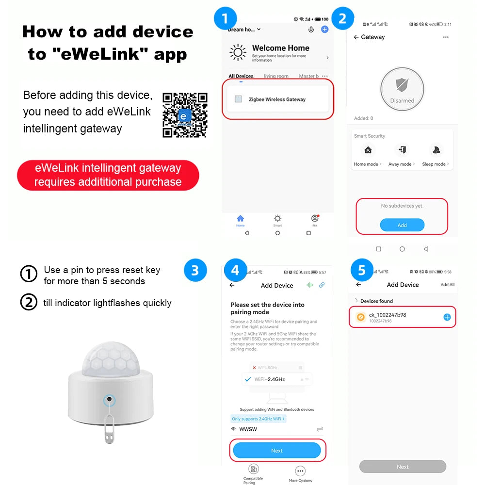 Zigbee PIR Motion Sensor - Smart Home Detector for Energy Efficiency Tidesmit
