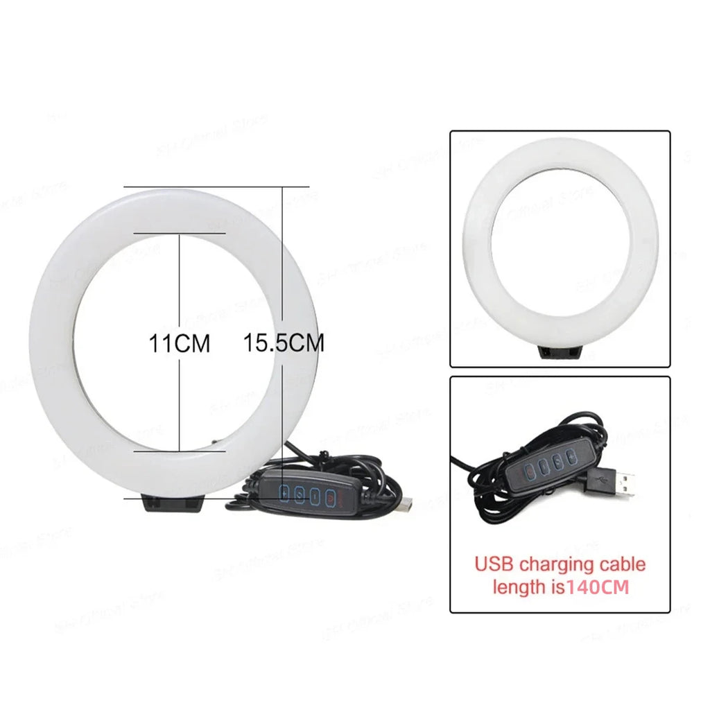 Clip-On 6-Inch LED Ring Light for Phone & Webcam - LED-001 Tidesmit