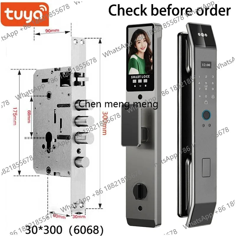 3D Face Real-time Intercom Smart Door Lock Biometric Electronic Security Camera Intelligent Fingerprint Password Key Unlock