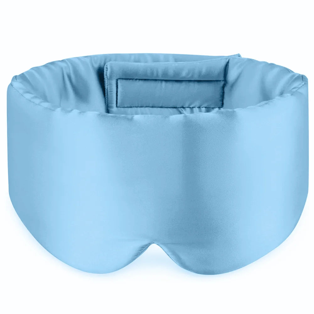 100% Mulberry Silk Sleep Mask Eye Mask for Women Man with Adjustable Band, for Side Sleeper Blackout Sleep Mask for Travel Rest