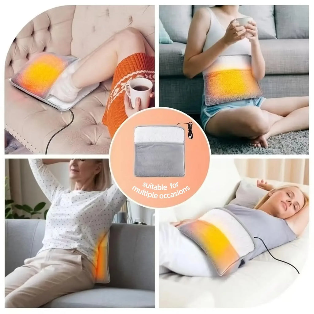 Electric Foot Warmer with Massage - Portable Heated Muscle Relief Pad Massage Cushion Tidesmit