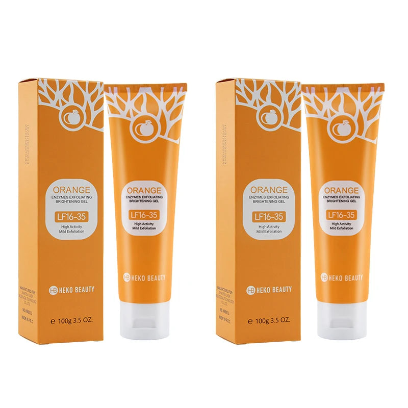 Orange Exfoliating Gel for Face and Body - Deep Pore Cleanser (50g-100g) Scrubs Treatments Exfoliator 100g 2pcs Tidesmit