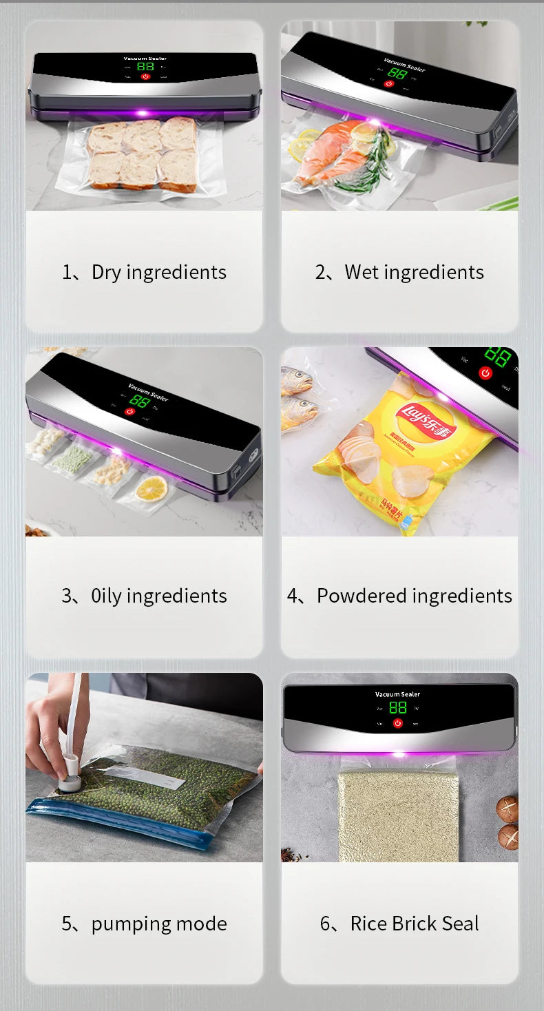2026 Rechargeable Wireless Portability Vacuum Sealer With Sealing Countdown Display Multi-Pack Vacuum Touch Waterproof Buttons
