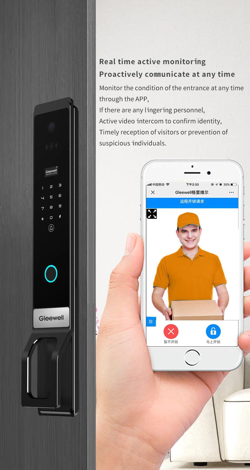 3D Palmar Vein Smart Door Lock Tuya U Smart Go Security Camera Intelligent Biometric Fingerprint And Face Recognition Smart Lock