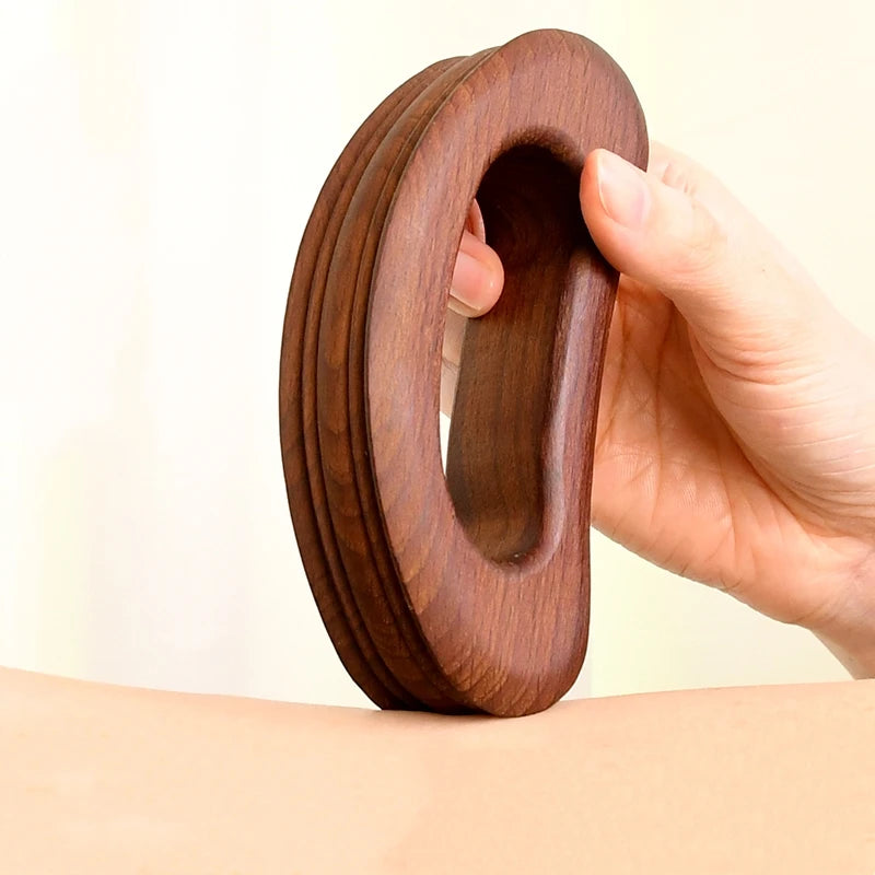 Gua Sha Wood Massage Tool for Lymphatic Drainage and Stress Relief Relaxation Treatment Tidesmit