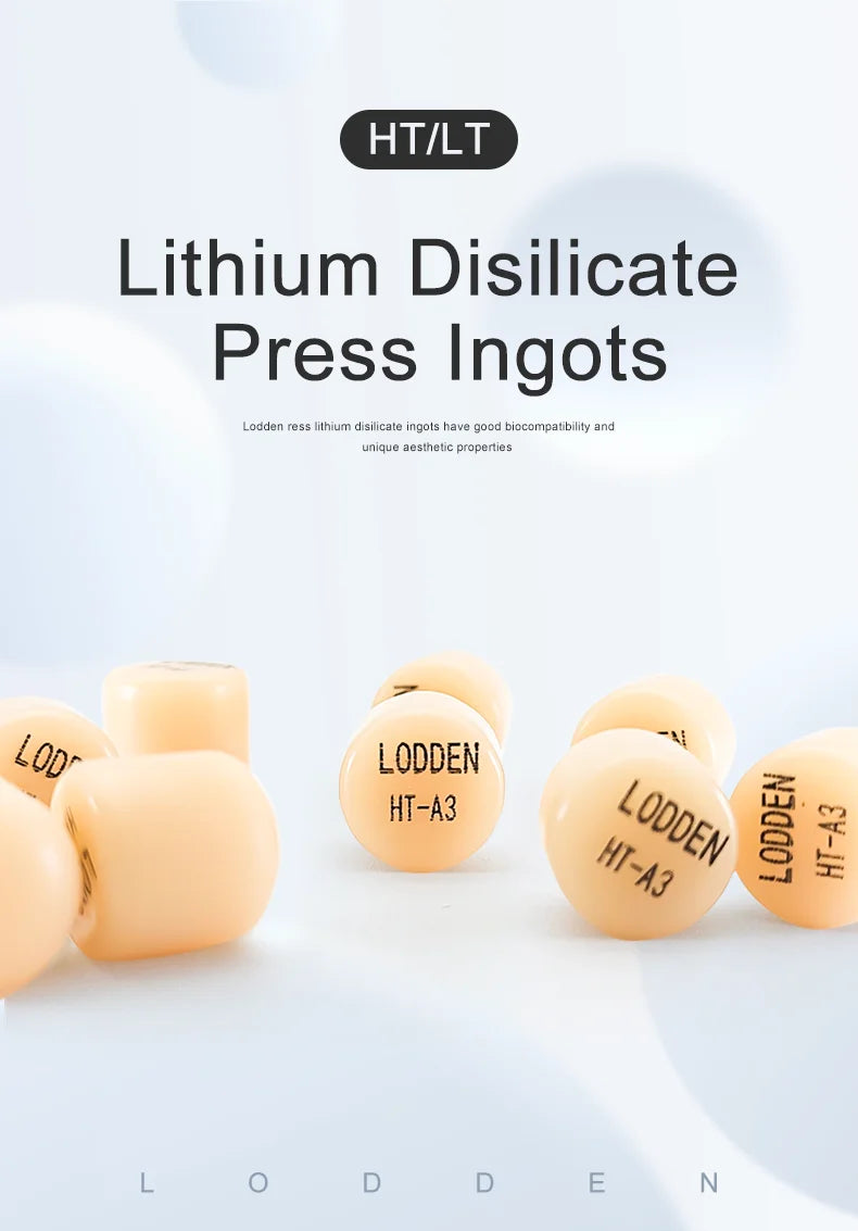 10Pcs Dental Press Lithium Disilicate Glass Ceramic Block Ingots HT LT For Ultra-Thin Veneer Dental Lab Restorative Materials