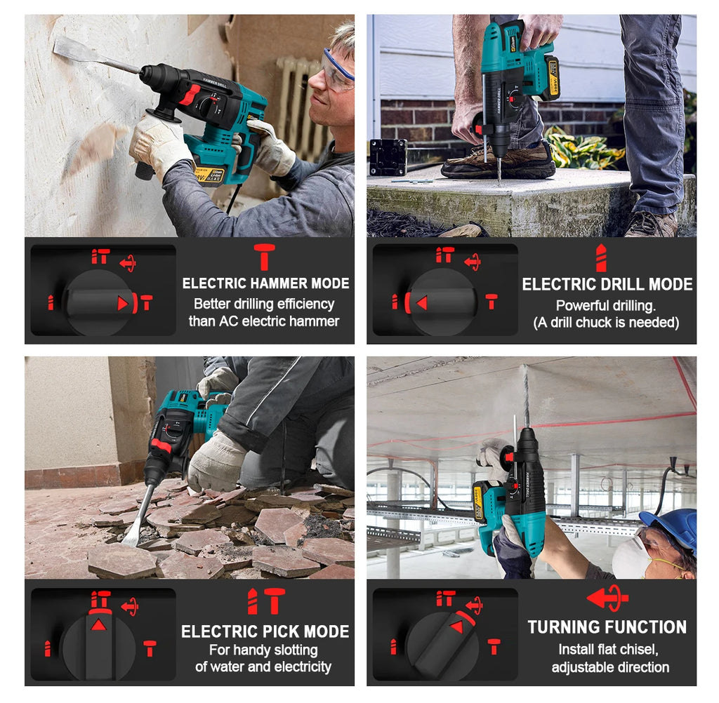 Gisam Brushless Power Tools Sets Electric Impact Wrench Electirc Drill Angle Grinder Electric Hammer For Makita 18v Battery Pins