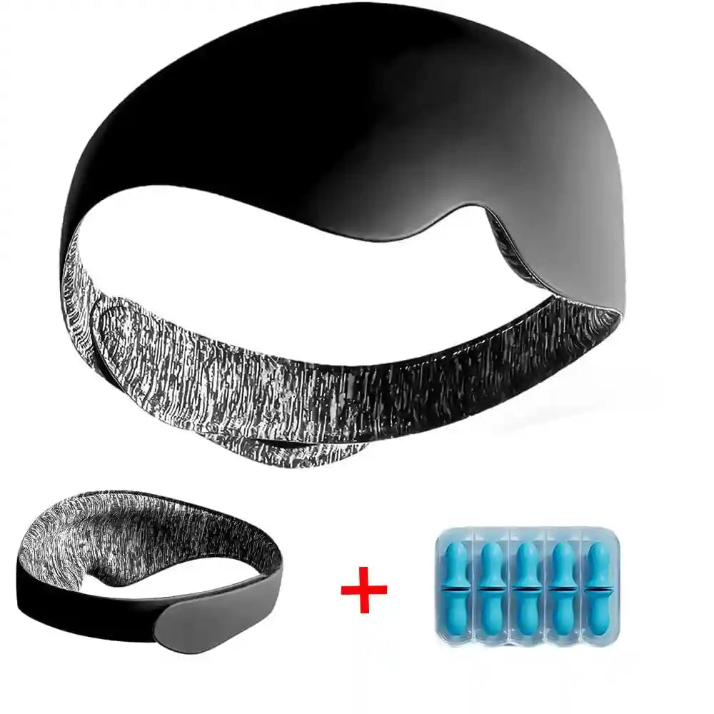 3D Contour Sleep Mask with Earplugs | Light Blocking Eye Cover Eye Massage Instrument Default Title Tidesmit