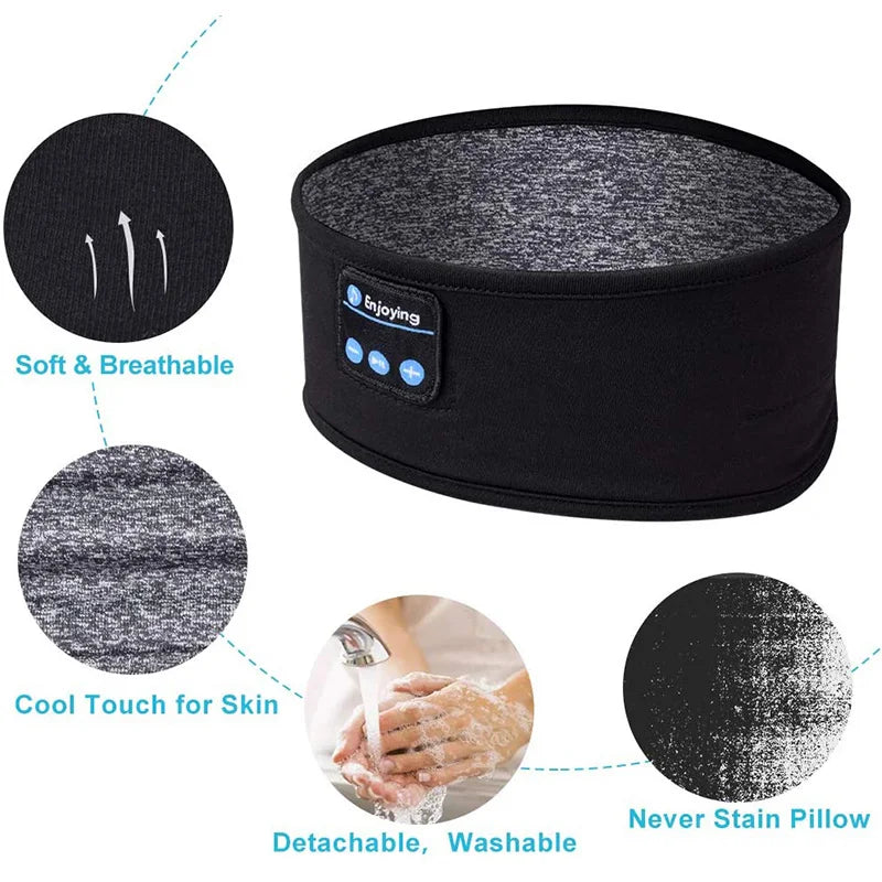 Bluetooth Sleep Headphones Headband - Soft Elastic Music Headset Tidesmit