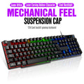 T20 Wired Keyboard Computer Accessories Russian Spanish Keyboard USB Game RGB Backlit Mechanical Touch Keycap Standard 104 Keys