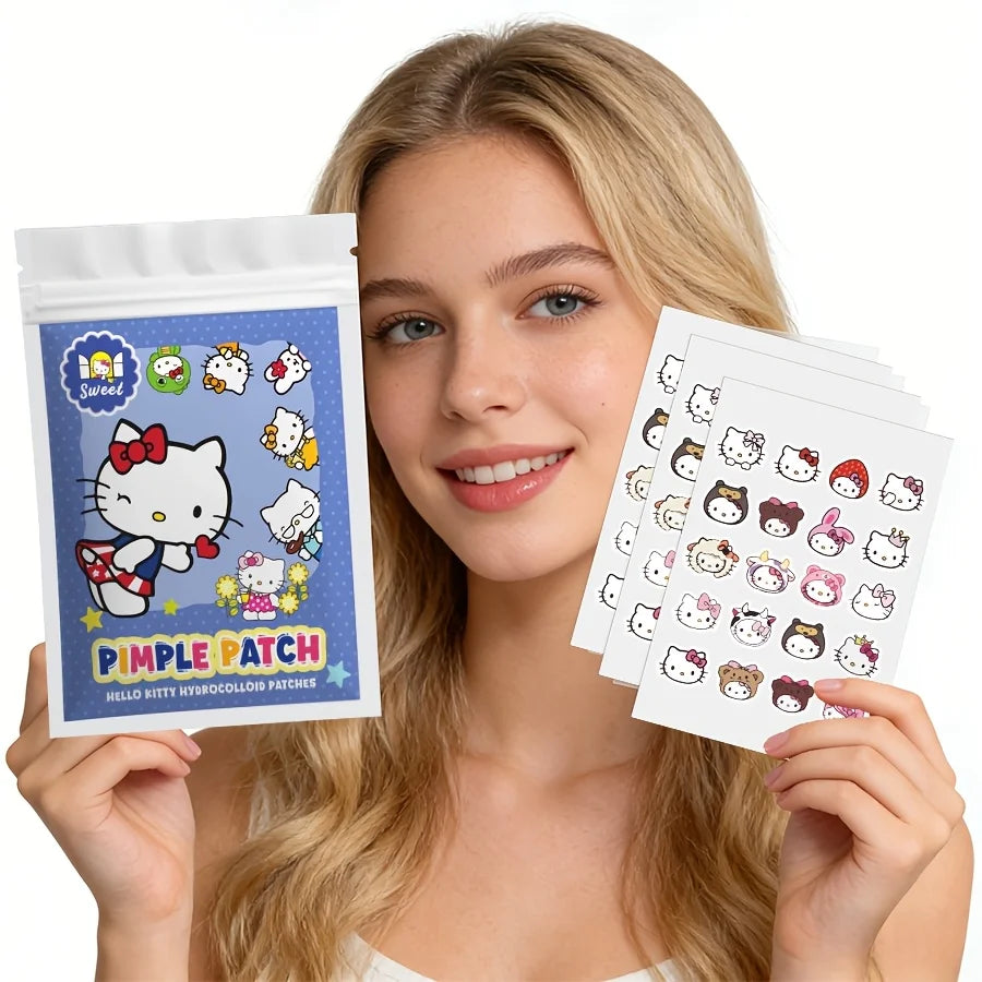 20/60PCS Sanrio Hello kitty Cartoon hydrocolloid acne patch - facial decorative sticker - covers blemishes and acne scars.