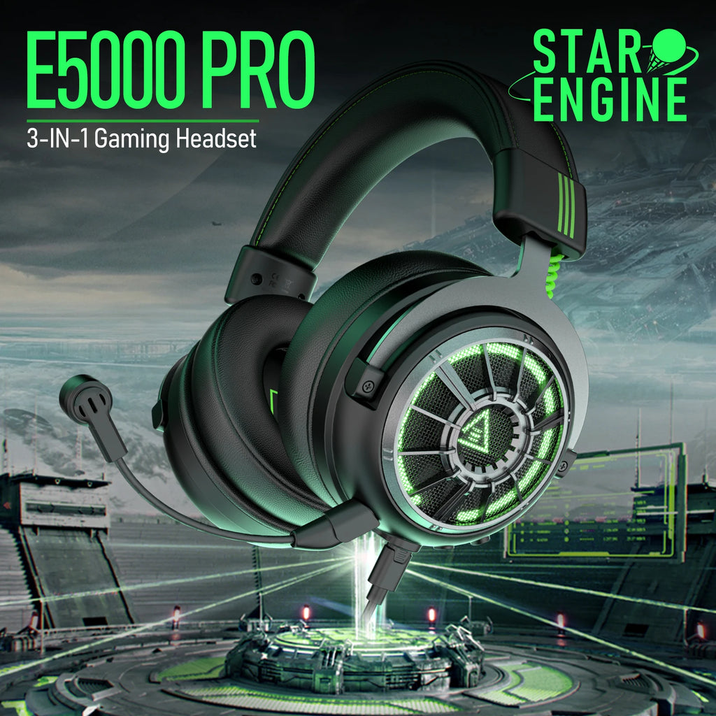 7.1 Surround Sound Gaming Headphones with ENC Mic - E5000 Pro Tidesmit