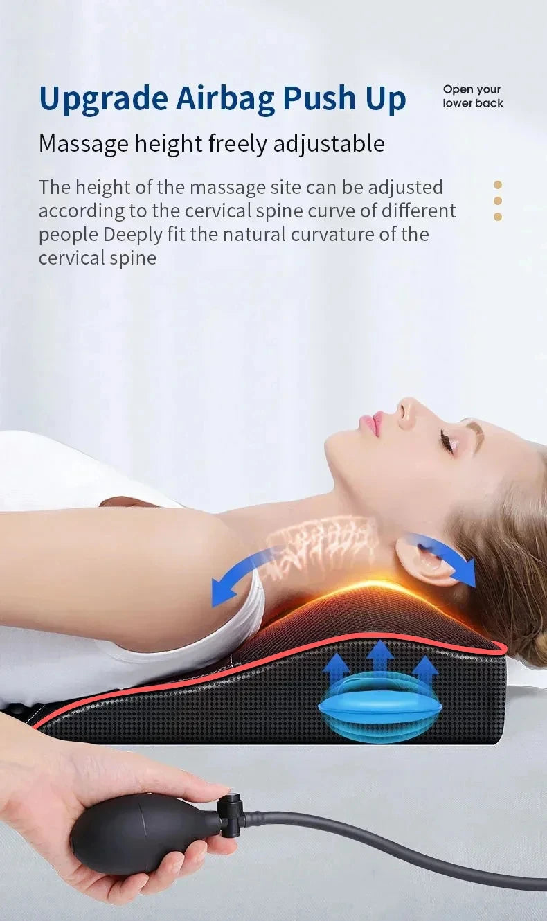 Electric Massage Pillow for Neck & Back with Heat Therapy | Tidesmit Massage Cushion Tidesmit