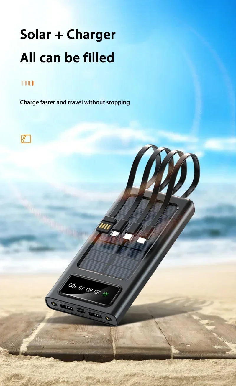Portable Charger 200000mAh Power Bank with 4 Built-in Cables - Tidesmit Tidesmit