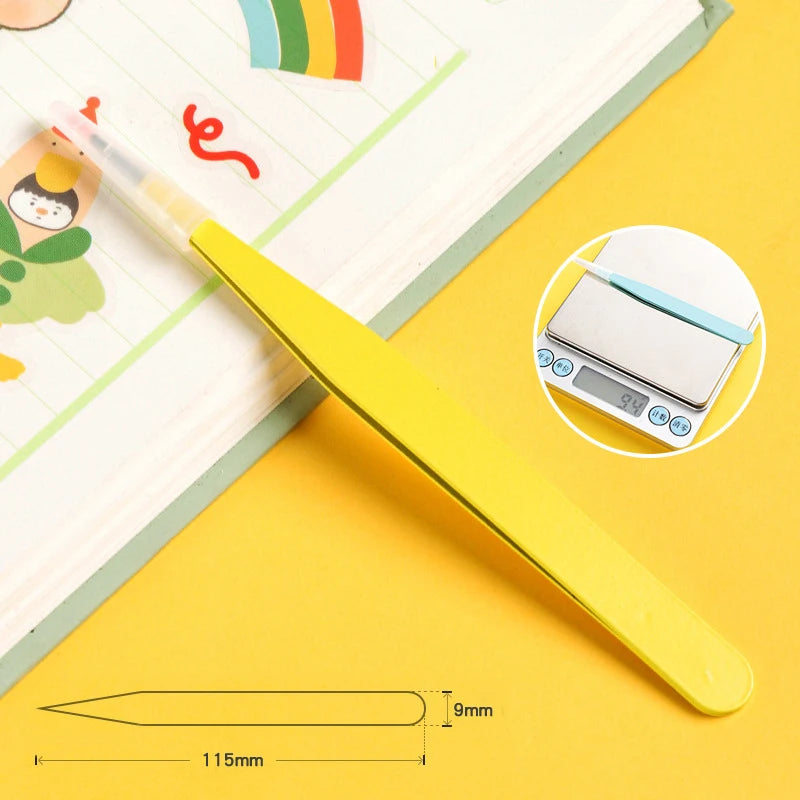 Eyelash Tweezers Set for False Eyelashes - Precision Applicator Tools False Eyelashes Yellow Straight Tidesmit