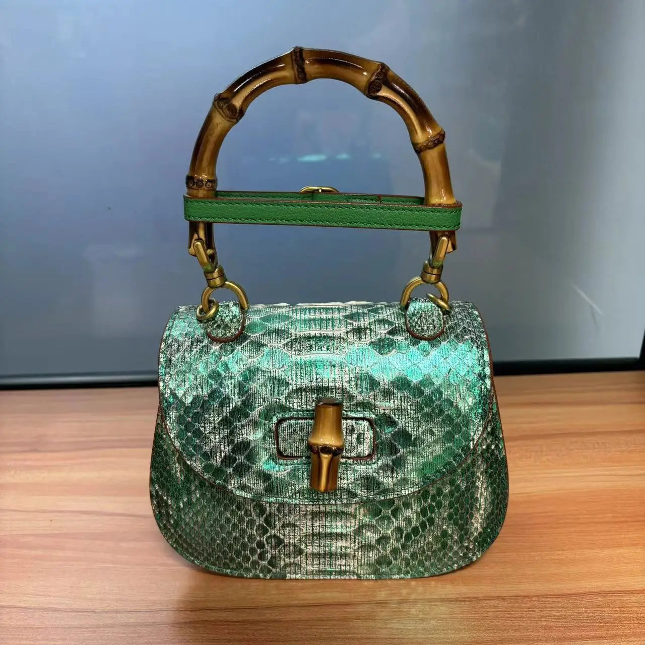 New Fashionable Women's Handbag Hand-held Bamboo Versatile Crossbody Bags Female Genuine Leather Handbags Woman Bags Top-handles