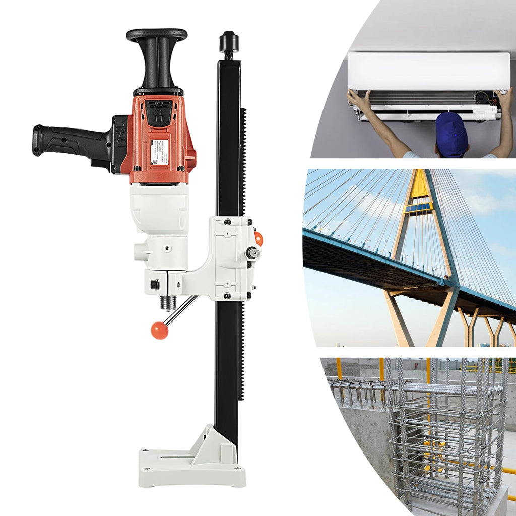 2200W Diamond Core Drill Rig Dry Wet Dual Use Handheld Vertical 2-in-1 Concrete Drilling Machine 180MM EU Plug