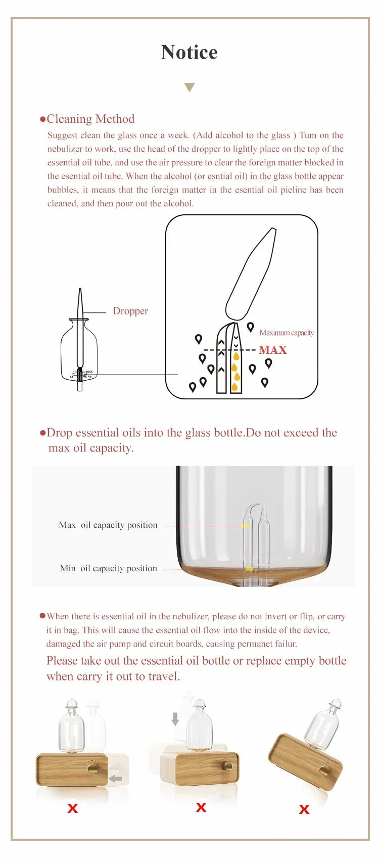 Wood Grain Aroma Diffuser Air Freshener Waterless Essential Oil Diffusers Mini Usb Nebulizer Diffuser  for Home Office Room