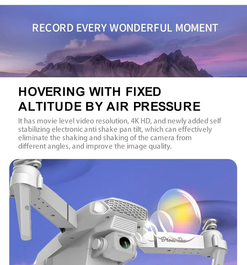 4K Foldable Camera Drone with Dual HD Lenses - Tidesmit Tidesmit