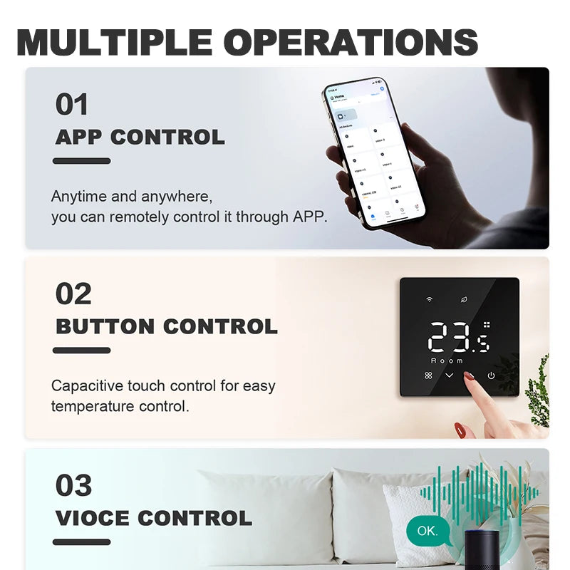Tuya Smart Thermostat Water Gas Boiler WiFi ZigbeeBattery Wireless Floor Heating Temperature Remote Controller Google Home Alexa
