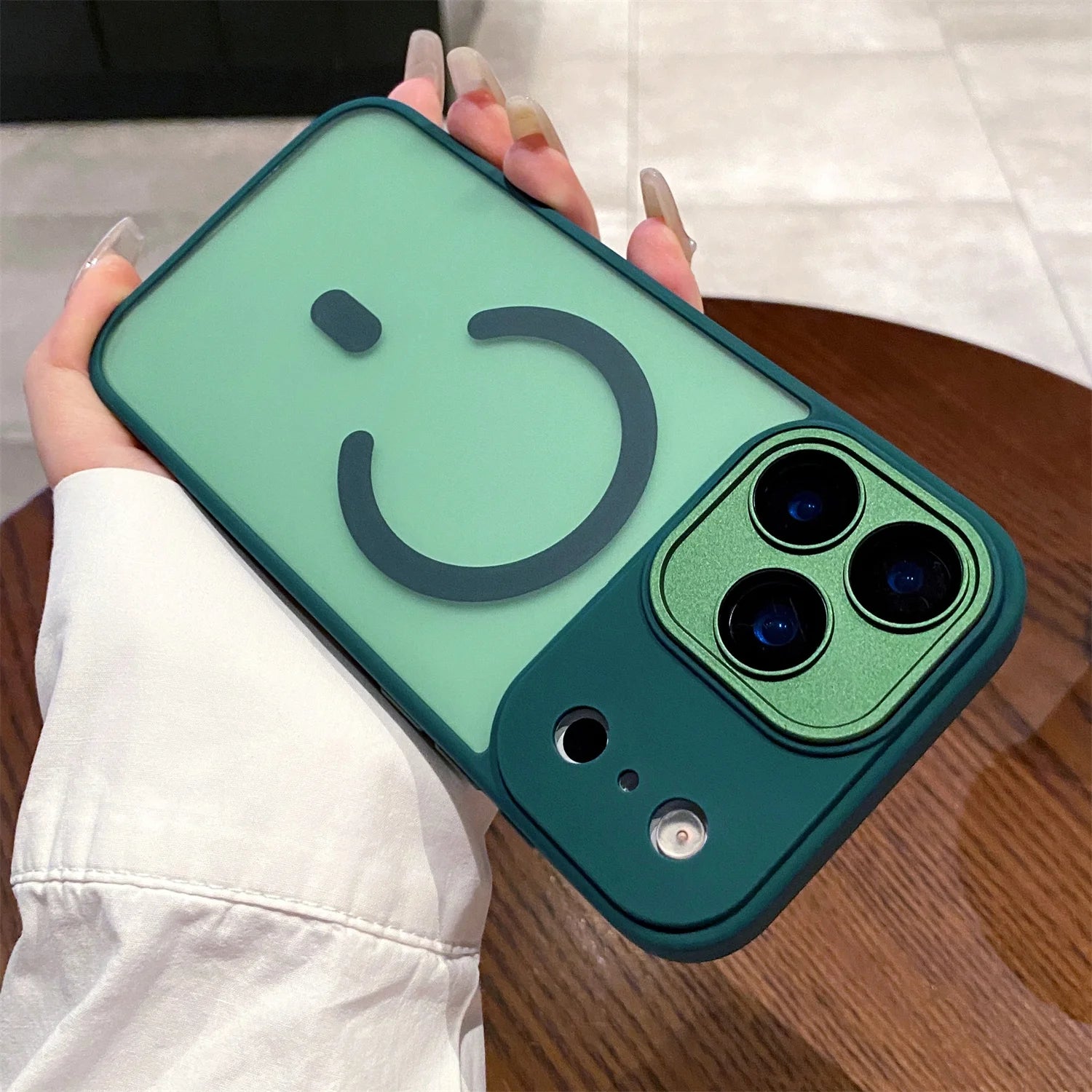 Magnetic Phone Case for iPhone 17 with Lens Protection and Slim Bumper Dark green Tidesmit