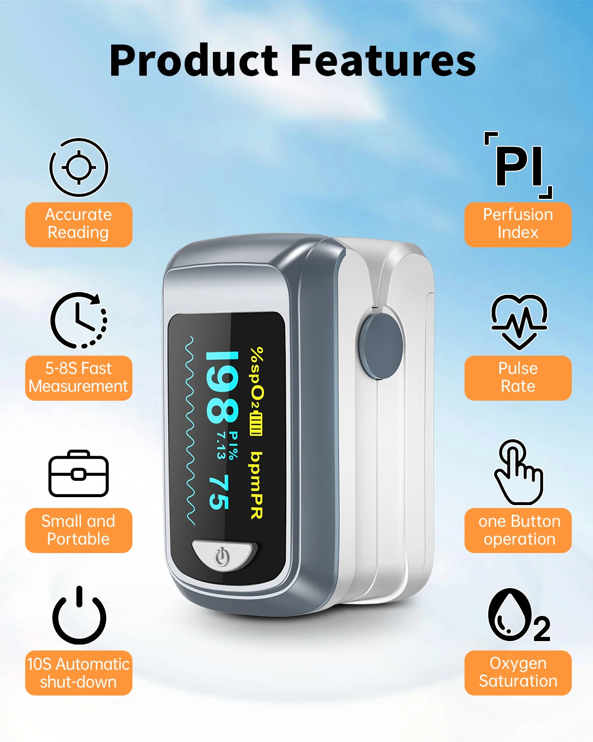 HealthTree Finger Pulse Oximeter Blood Oxygen Saturation Meter Heart Rate Monitor OLED Oximetro De Dedo SPO2 PR PI RR Bluetooth