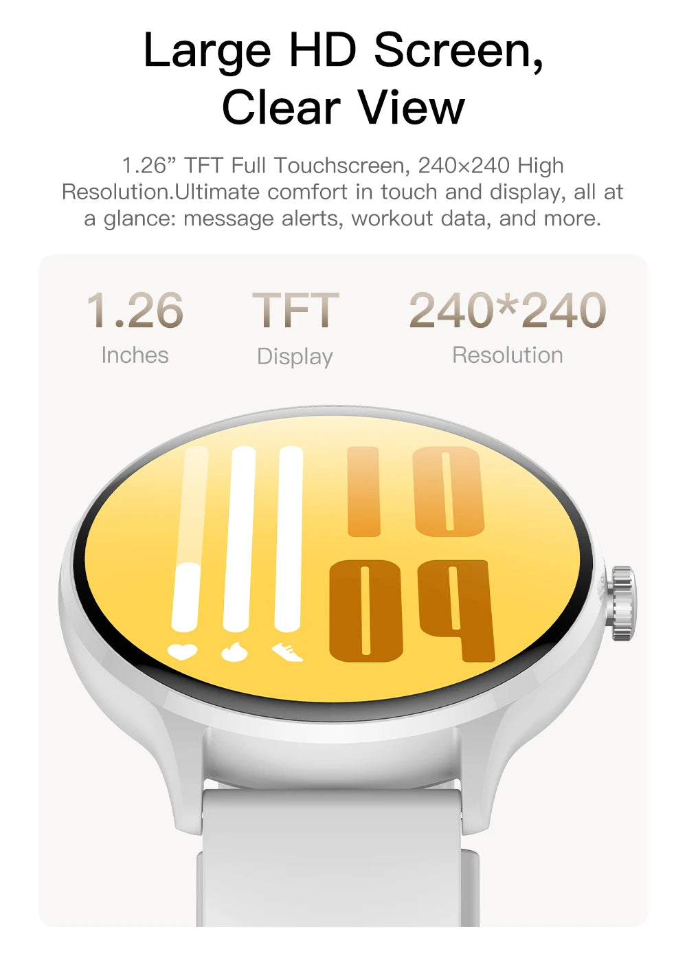 LIGE 1.26" HD Smart Watch 24/7 Health Monitoring Bluetooth Call 123+ Sports Modes IP68 Waterproof Sleep Tracker for Android iOS