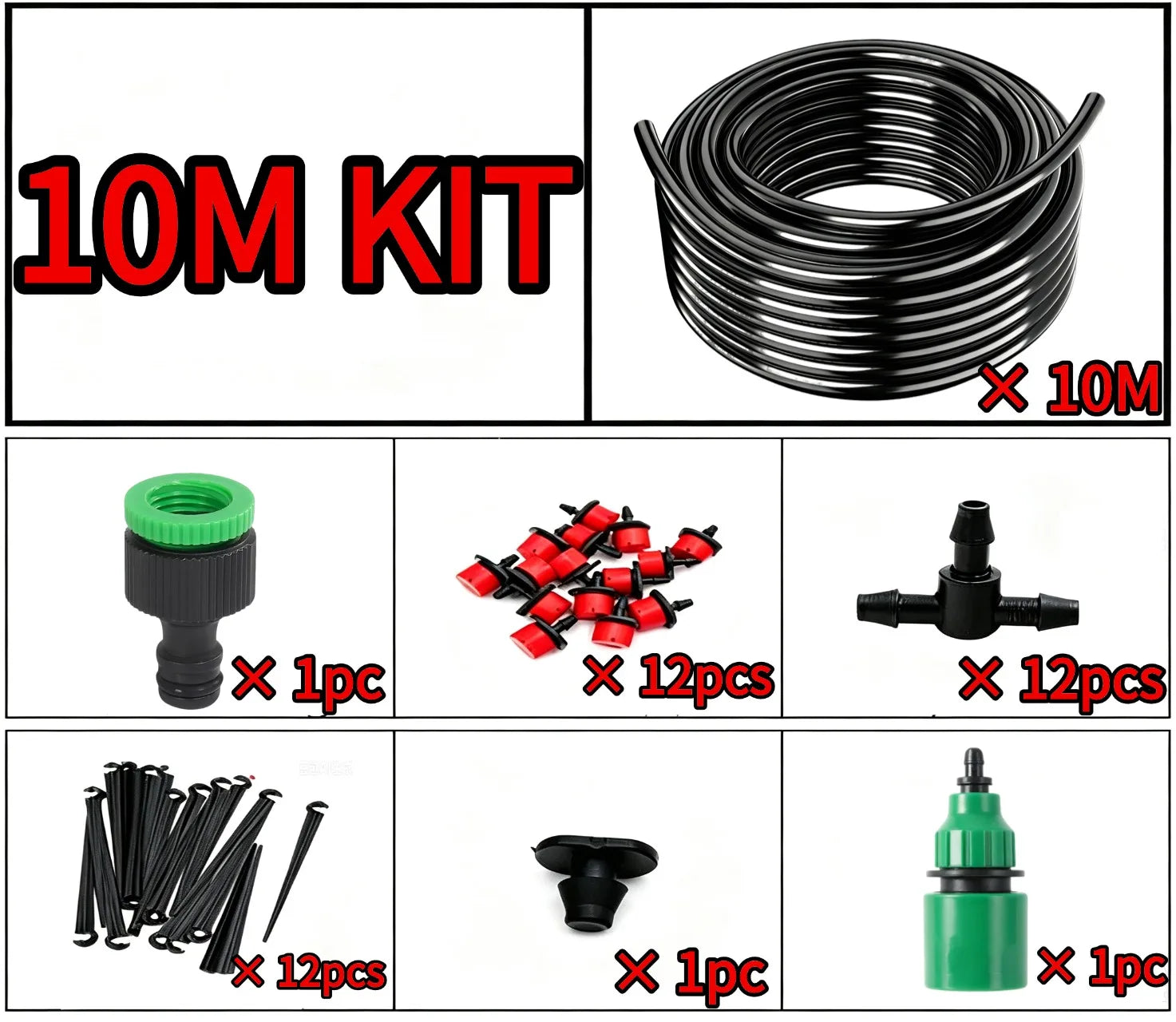 Diy Micro Drip Irrigation System Portable 2-200M Automatic Watering with Adjustable Drippers Misting Watering Kits Garden Hose