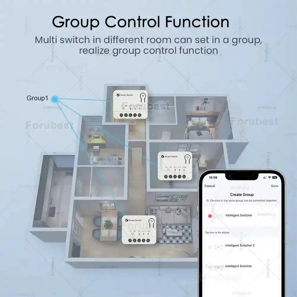 Zigbee Smart Switch Module 10A Remote Timer Relay for Smart Home Tidesmit