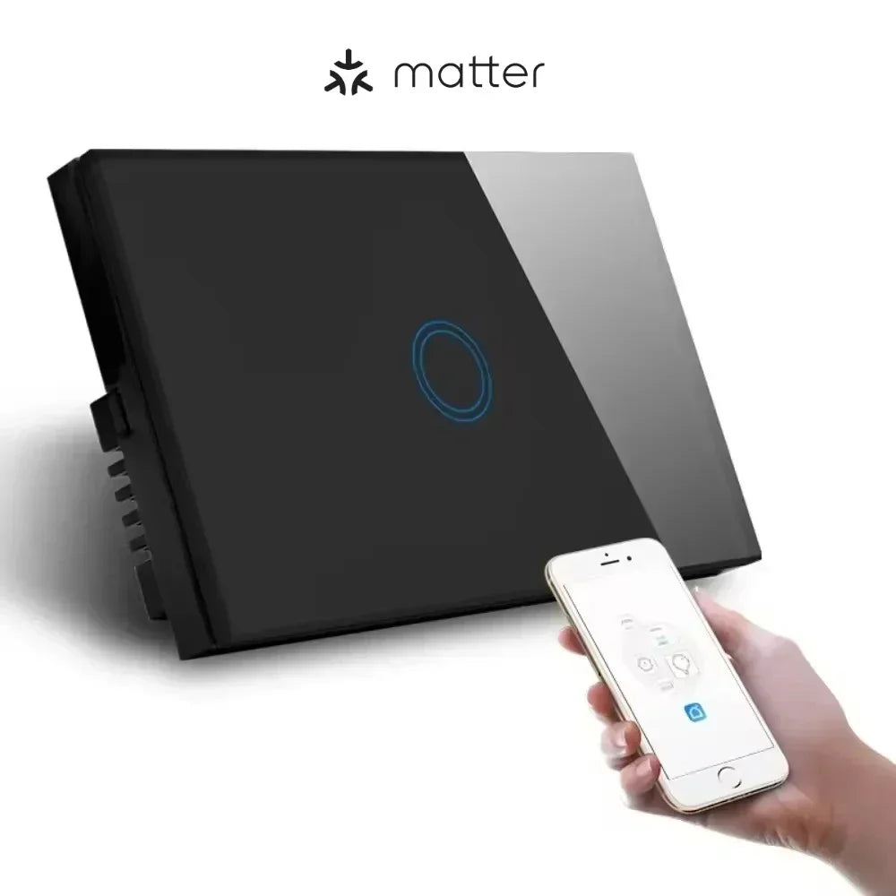 Melery Matter over WiFi Smart Light Switch Glass Touch Sensor Remote Control by Alexa GoogleApple Home Siri Homekit SmartThings