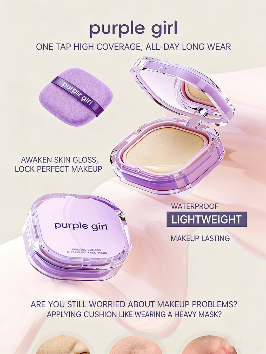 Tidesmit Minimeli full coverage creamy foundation with 24h waterproof matte finish for oily skin texture close-up