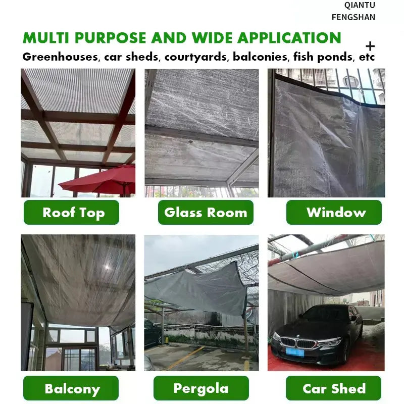 Silver aluminum foil sunshade net for roof, glass room, windows, and balcony coverings