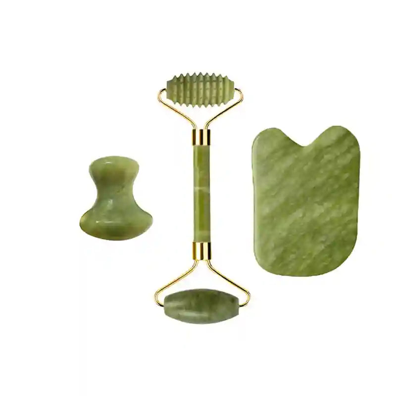 Jade Roller and Gua Sha Set: Natural Facial Massage Tool Kit Massage Roller Type 05 Tidesmit