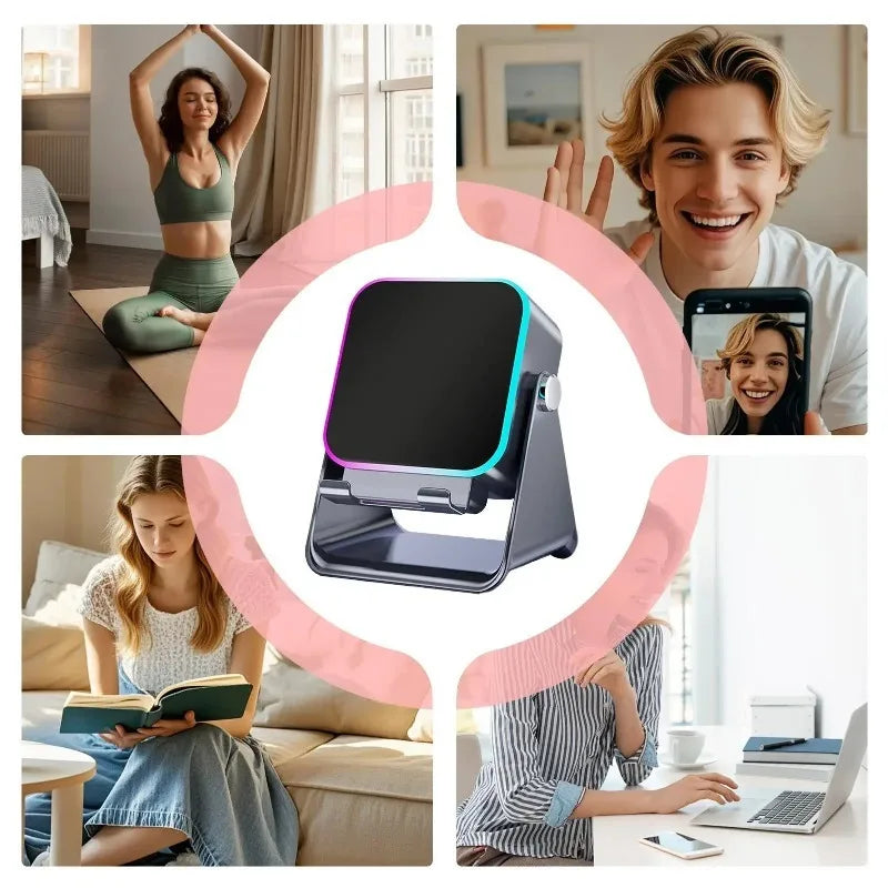 5 In 1 Auto Induction Bluetooth Speaker With 8 Modes RGB Light Portable Audio Device With Phone Holder Holiday Christmas Gift