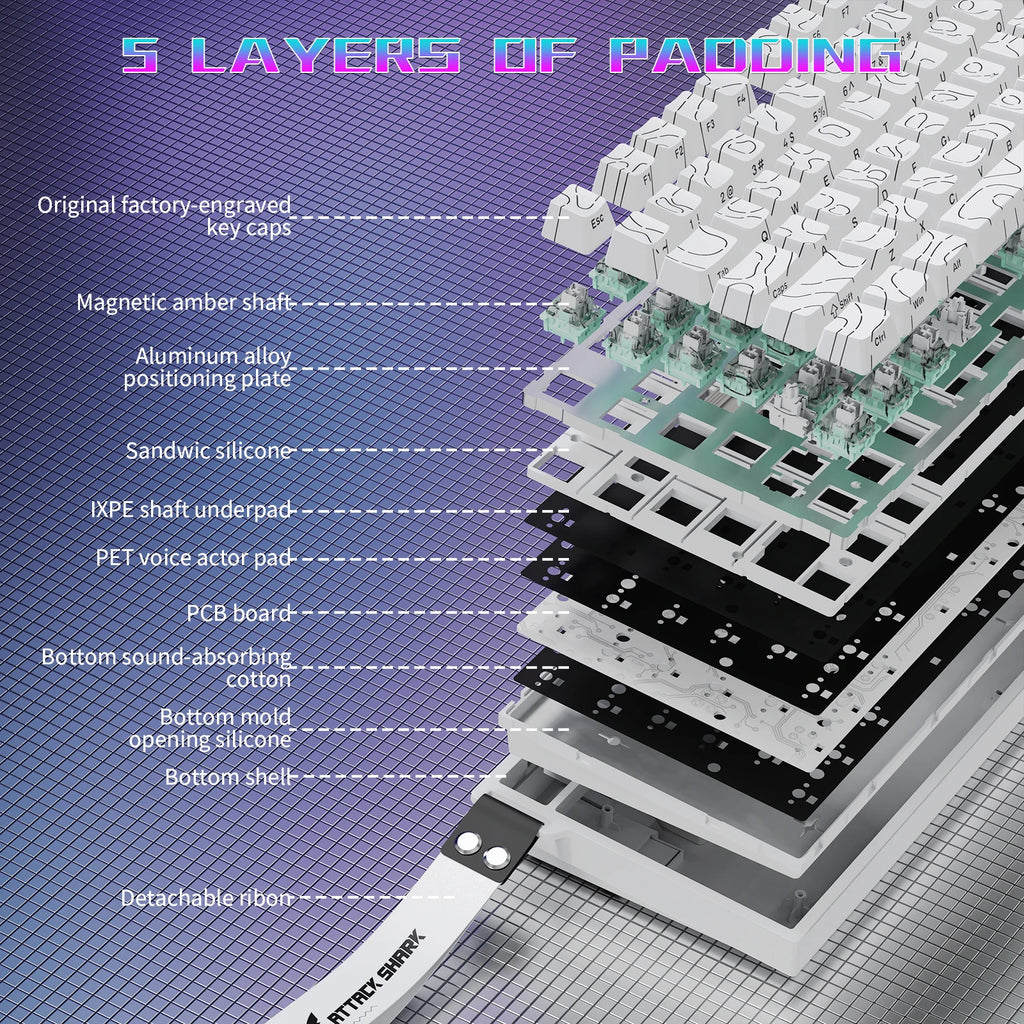 ATTACK SHARK R82 HE Rapid Trigger Wired Mechanical Gaming Keyboard TKL NKRO with 8K Polling,0.005mm RT Accuracy,256K Scan Rate,