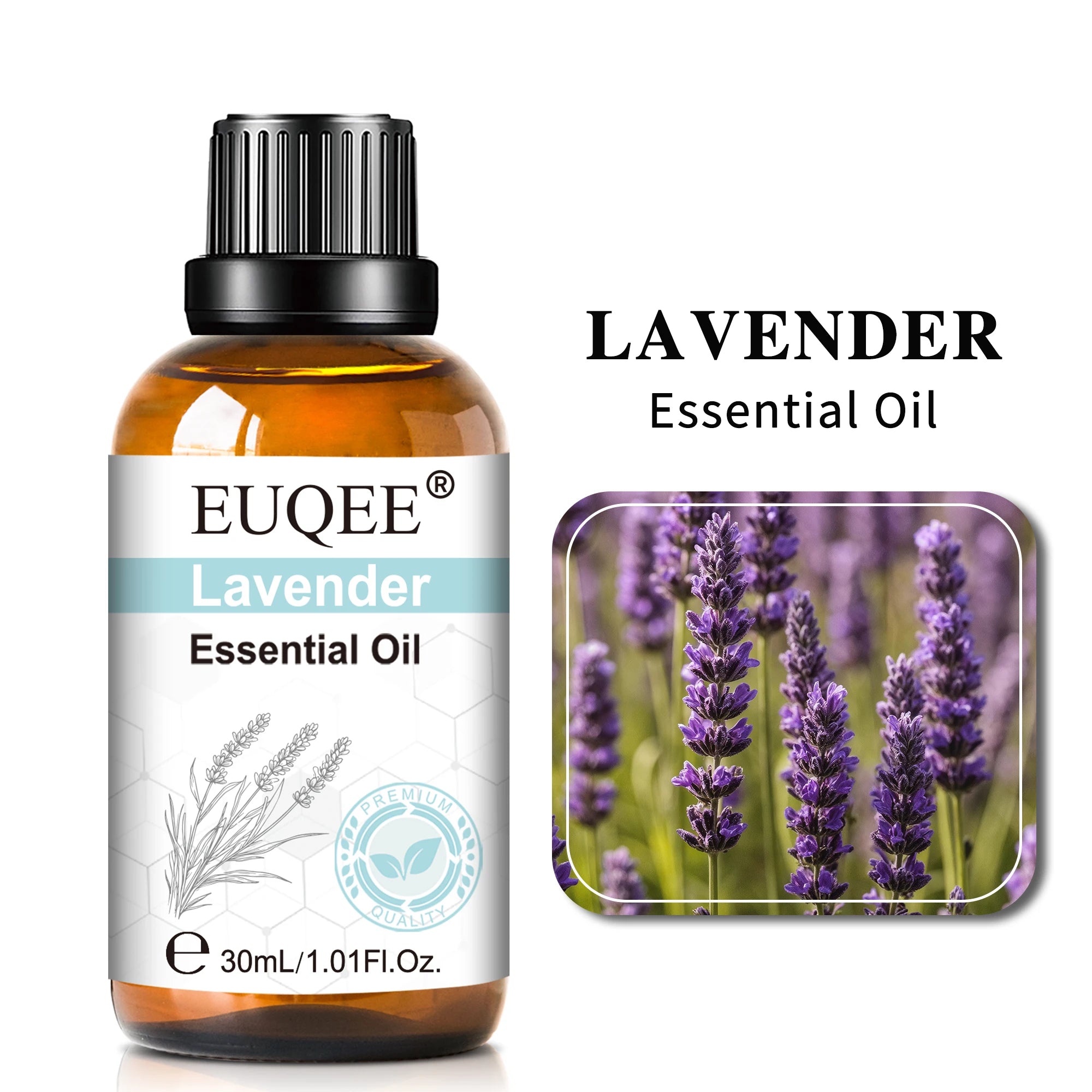 EUQEE 30ml Lavender Aromatherapy Essential Oil Sandalwood Eucalyptus Peppermint Citronella Vanilla Cinnamon Reed Diffuser Oils