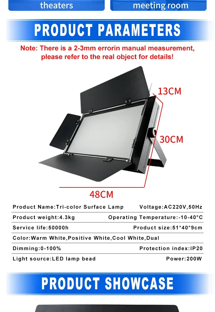 LED Fill Lamp Video Light Panel Warm White 3200-6500K Photography Lighting Live Broadcast Photo Studio Light Stage Fill Light