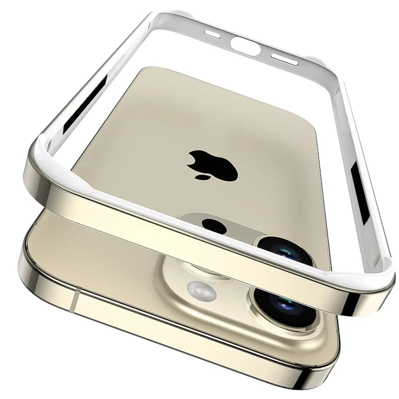 iPhone 17 Aluminum Bumper Case - Slim Military-Grade Metal Frame Golden China Mainland Tidesmit