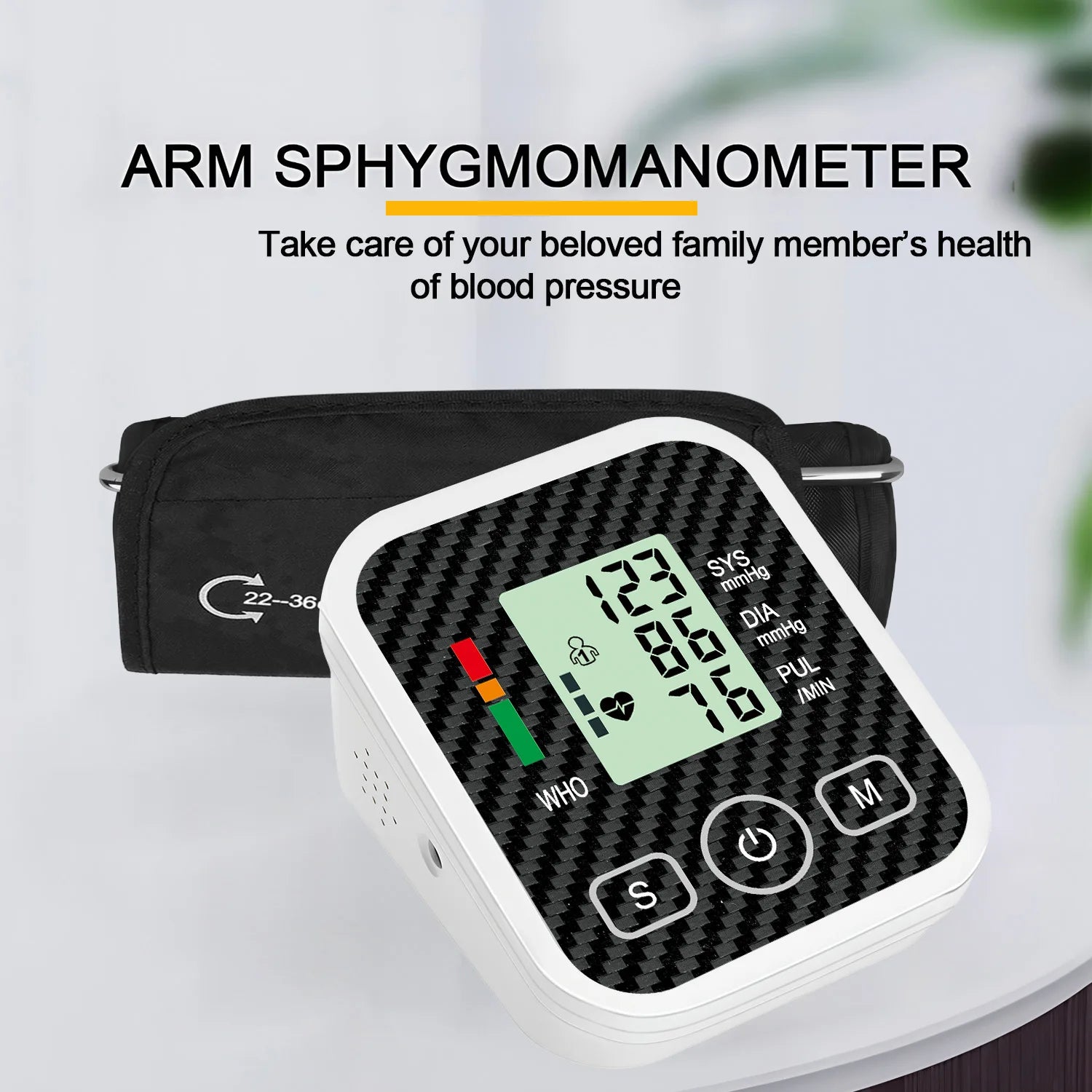 Automatic Digital Upper Arm Blood Pressure Monitor LCD & Cuff Medical Measuring BP & Pulse Rate Blood Pressure Monitors for Home