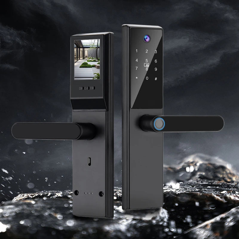 Tuya WiFi Digital Electronic Smart Door Lock with Camera Photo Capture for Residential and Apartment Entrance doors
