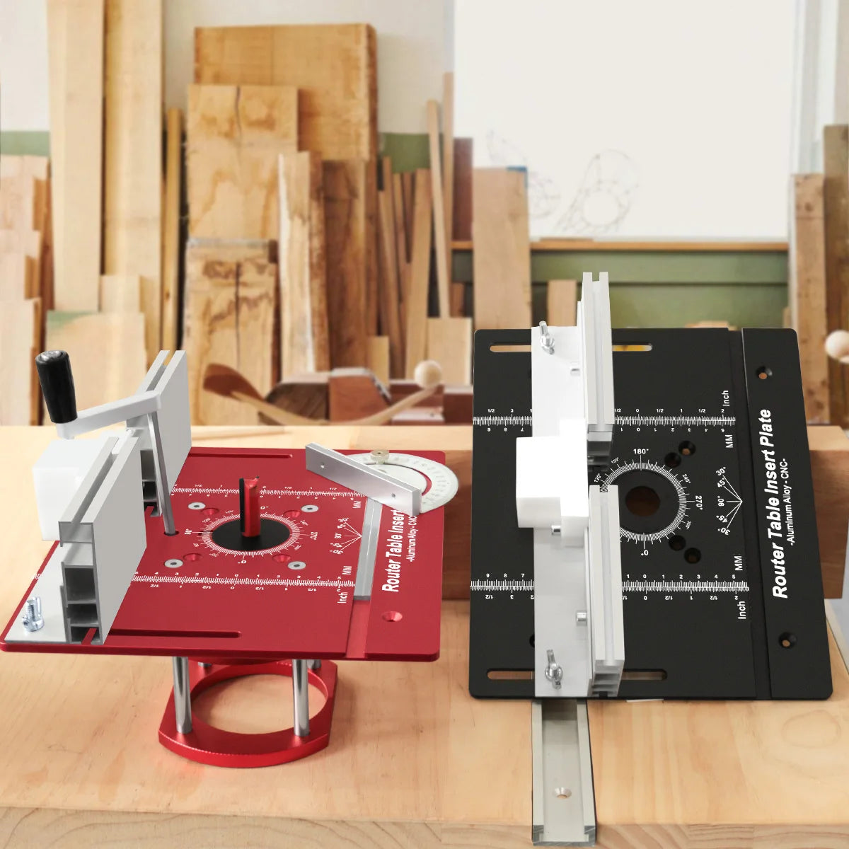 New Router Table Insert Plate Set, Router Lifts for Router Table Insert Plate for Woodworking Slotting Trimming Chamfering Table